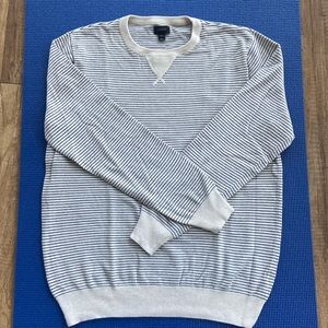 J.Crew Navy Striped Crewneck Sweater
